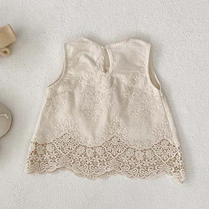 2024 New Summer Newborn Baby Girls Clothing Set Sleeveless Cotton Embroidered Vest+Pants Toddler Baby Girl Clothes Set