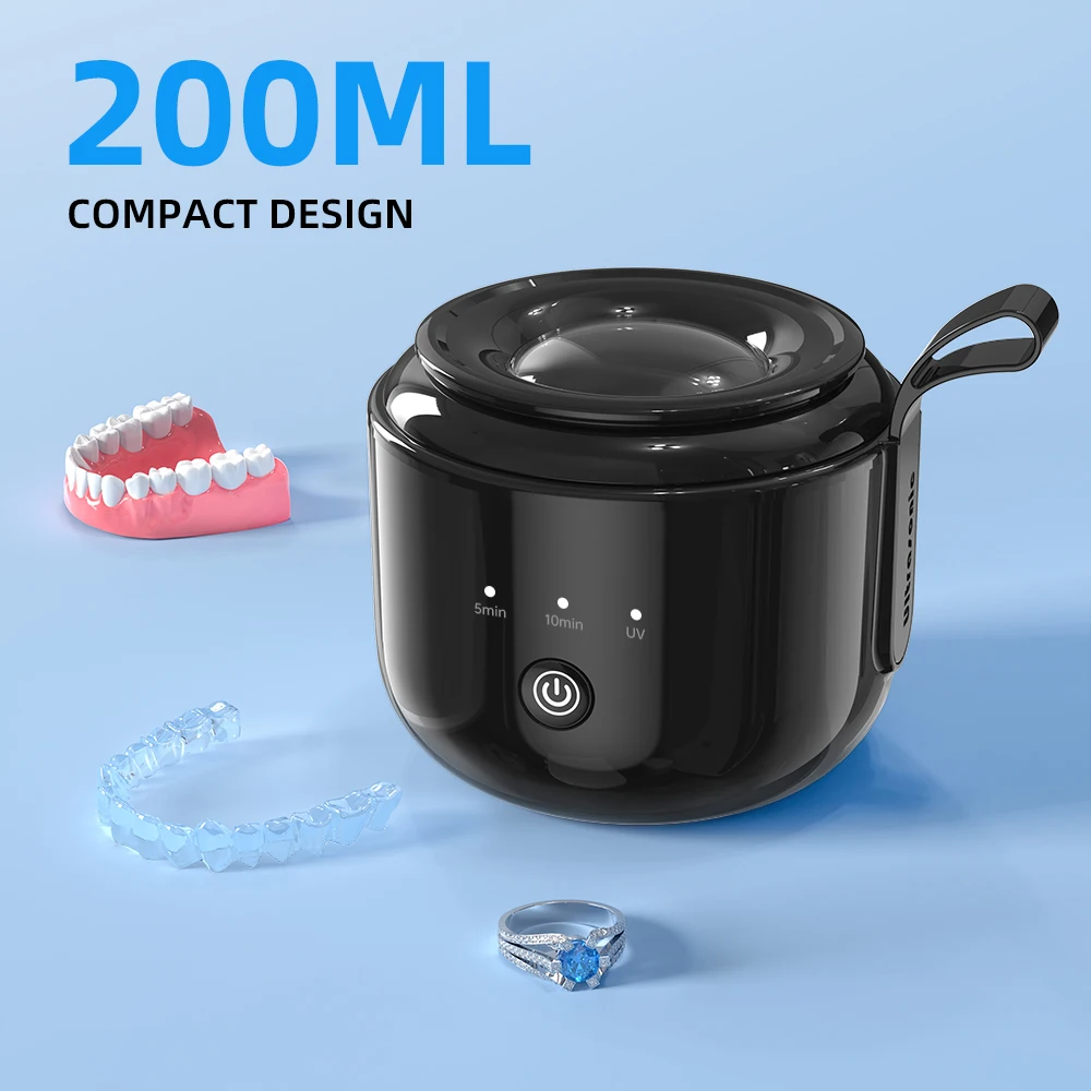 KUNPHY Dental Pod Ultrasonic Retainer Cleaner Machine 200ML with UV 3 Modes for Aligner Nightguard Mouth Guard Oral Dental Care 4