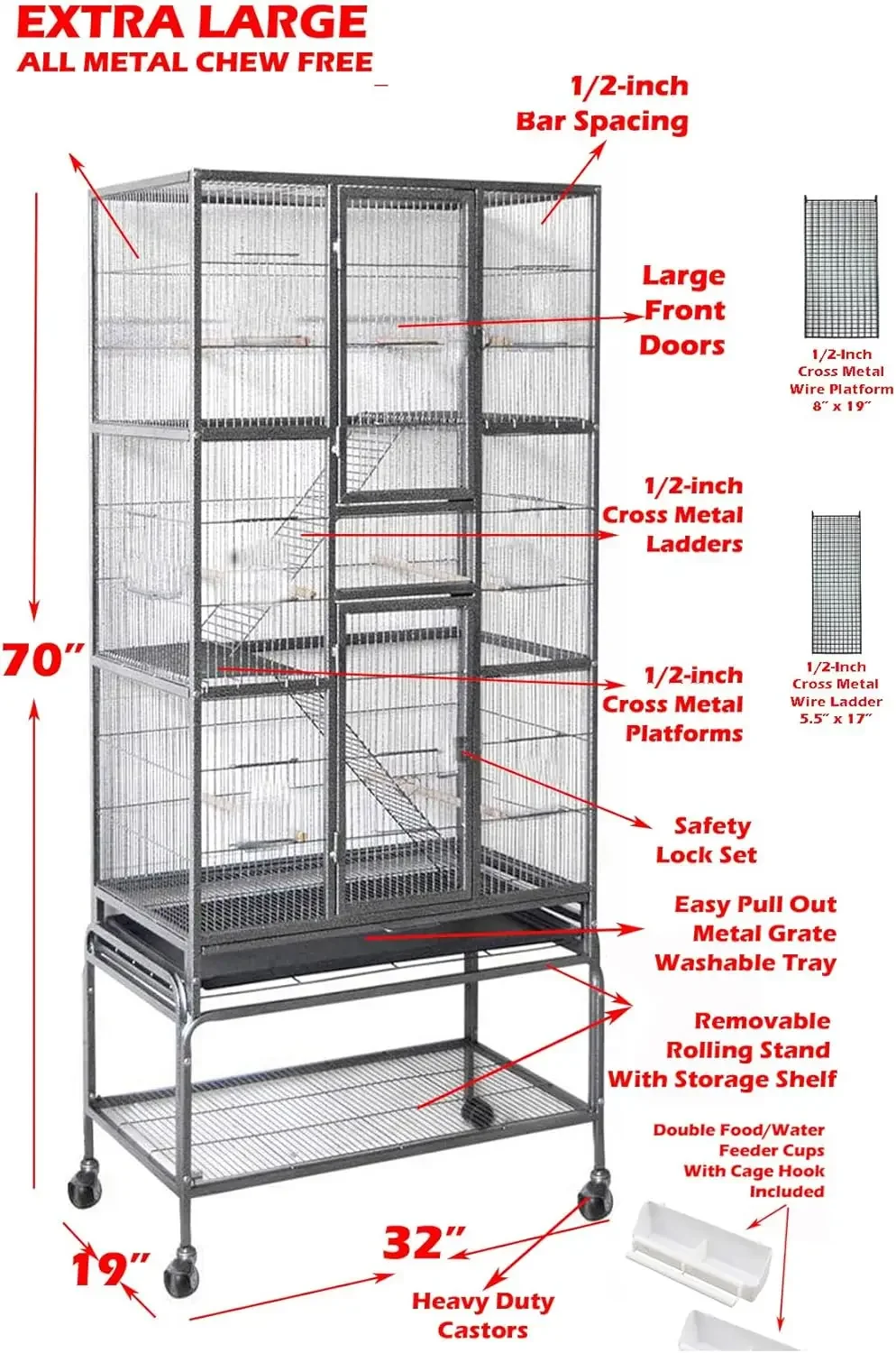 Extra Large 5-Tiers Chew-Proof Critter Animal Home 3