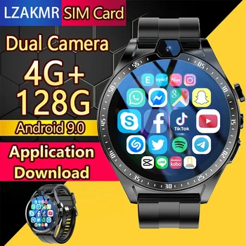 듀얼 카메라 SIM 카드 남성용 GPS 메시지 알림, 안드로이드 OS L01 글로벌 버전 스마트워치 애플리케이션 다운로드, 4G NET 4G + 128G