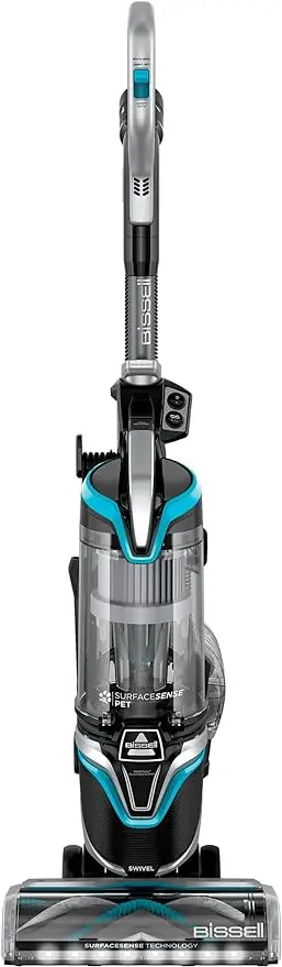 

SurfaceSense Pet Upright Vacuum, 28179, SmartSeal Allergen System, Specialized Pet Tools, Easy Empty, Teal, Silver
