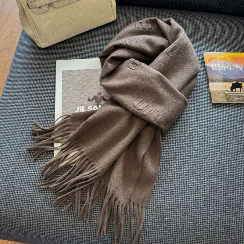 Wool Scarf Women Autumn Winter Solid Color Simple Classic Cashmere Muffler Female New Type Versatile Warm Shawl cashmere scarf