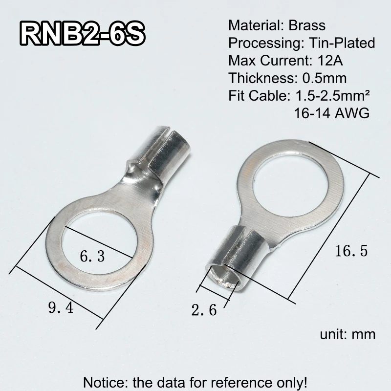 100pcs Brass Ring Terminal Block Connector Set