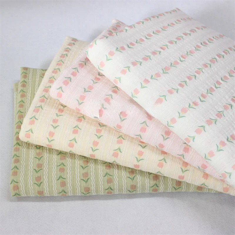 135x50cm 부드럽고 편안한 튤립 프린트 디자인 면직물, DIY 프로젝트용 홈..
