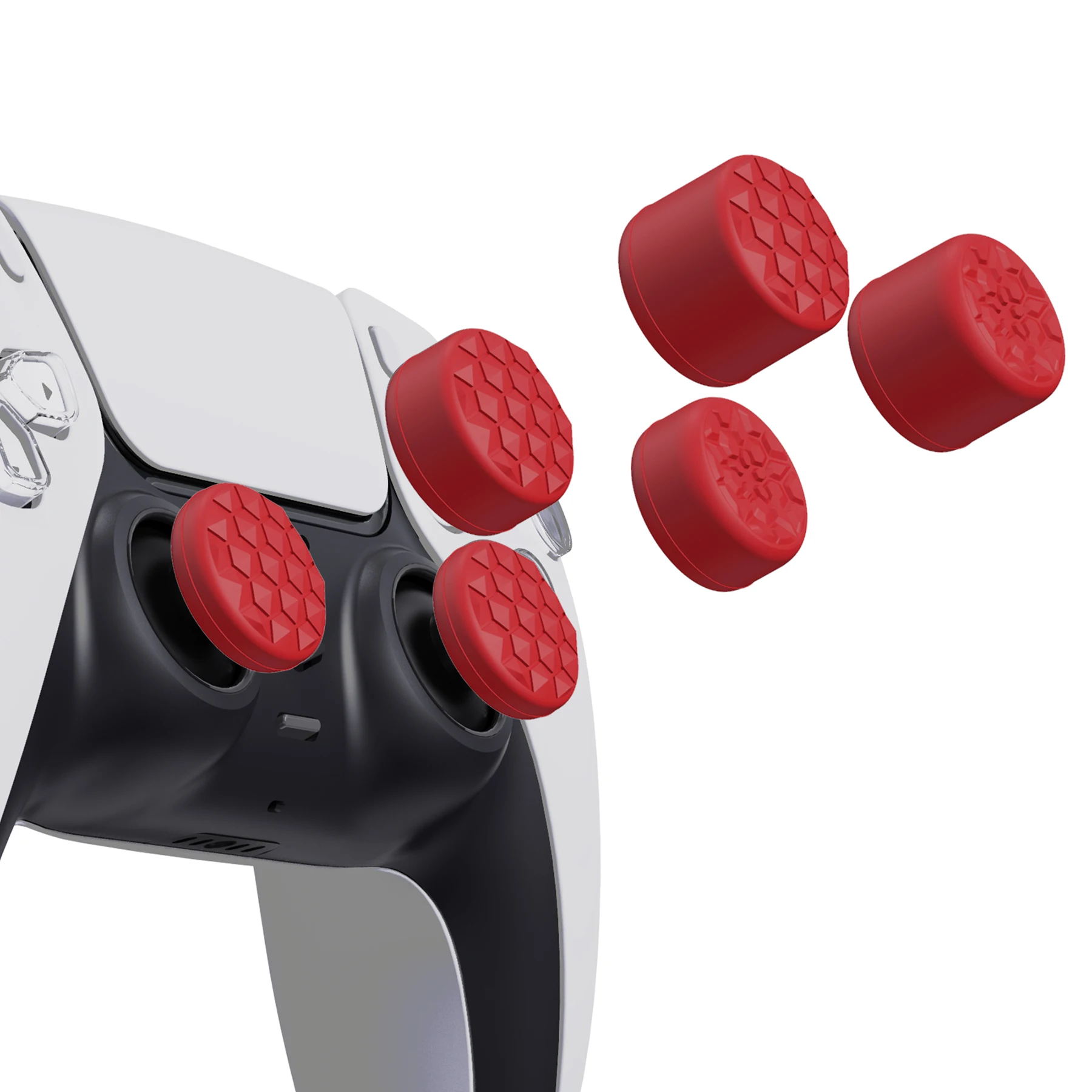 Playvital Stick Caps Thumb Grips Per Controller Ps5/4, Per Xbox Series X/S, Per Xbox One X/S, Per Controller Switch Pro-Rosso
