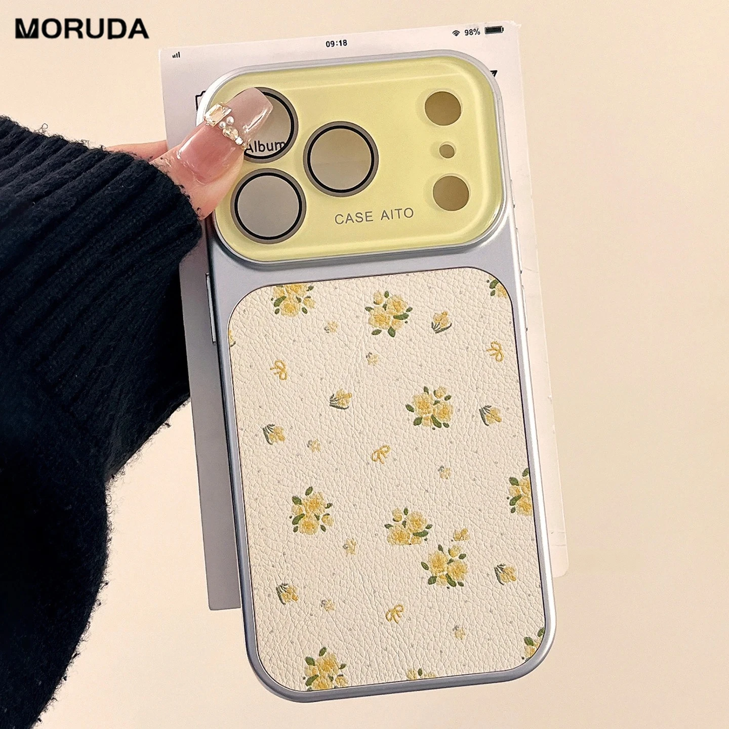 Luxury Floral Window Phone Case with Camera Protector - Shockproof Ultra Slim Design