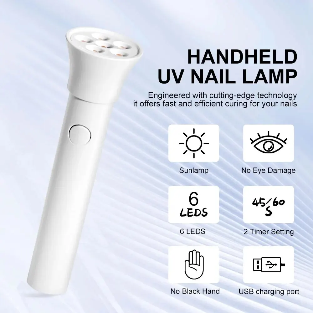 Nail UV LED Lamp Dryer Portable Rechargeable Flashlight UV Light for Drying Nails Gel Polish Lamps Machine Pin Cure Tools - 3