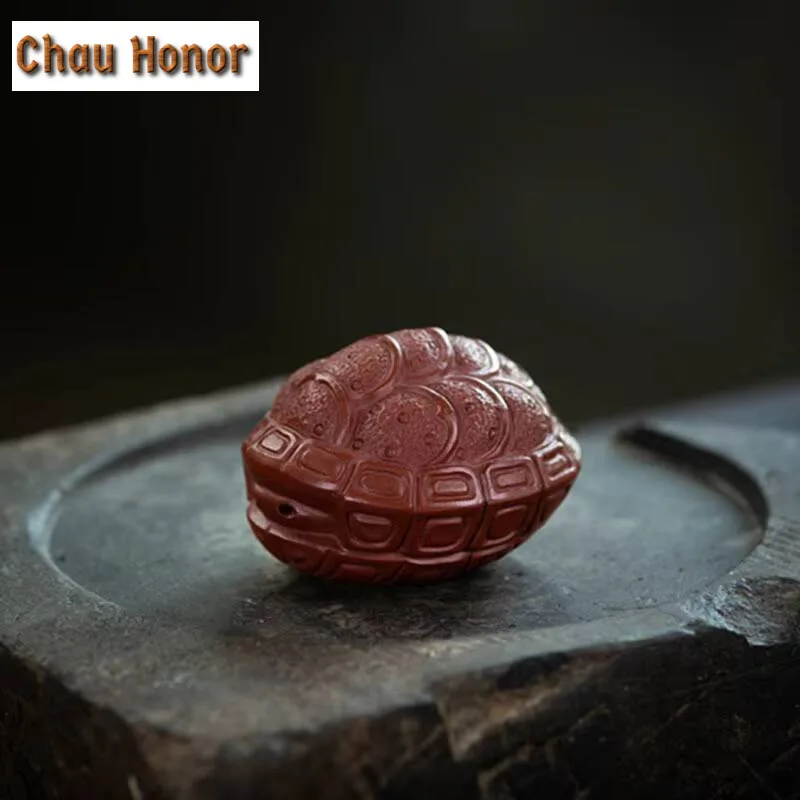 Creativity Yixing Raw Ore Dahongpao Purple Clay Tea Pet Tortoise Shell Ornaments Handmade Sculpture Tea Table Accessories Gifts