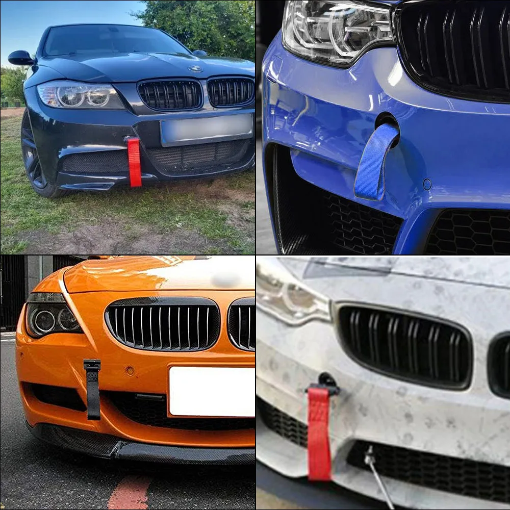 Universal Car Trailer Ring Tow Towing Hook Strap For Bmw E46 E30