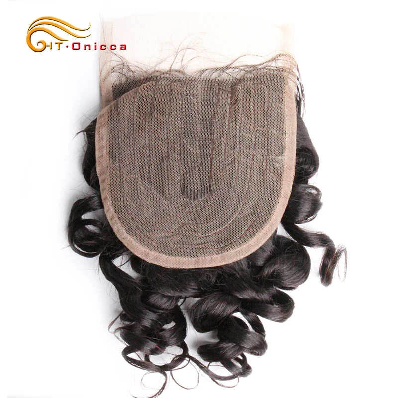 Body Wave Closure Brazilian Human Hair T Part Lace Closure Natural Color Meche Bresilienne Cheveux Humain Kinky Curly Closure