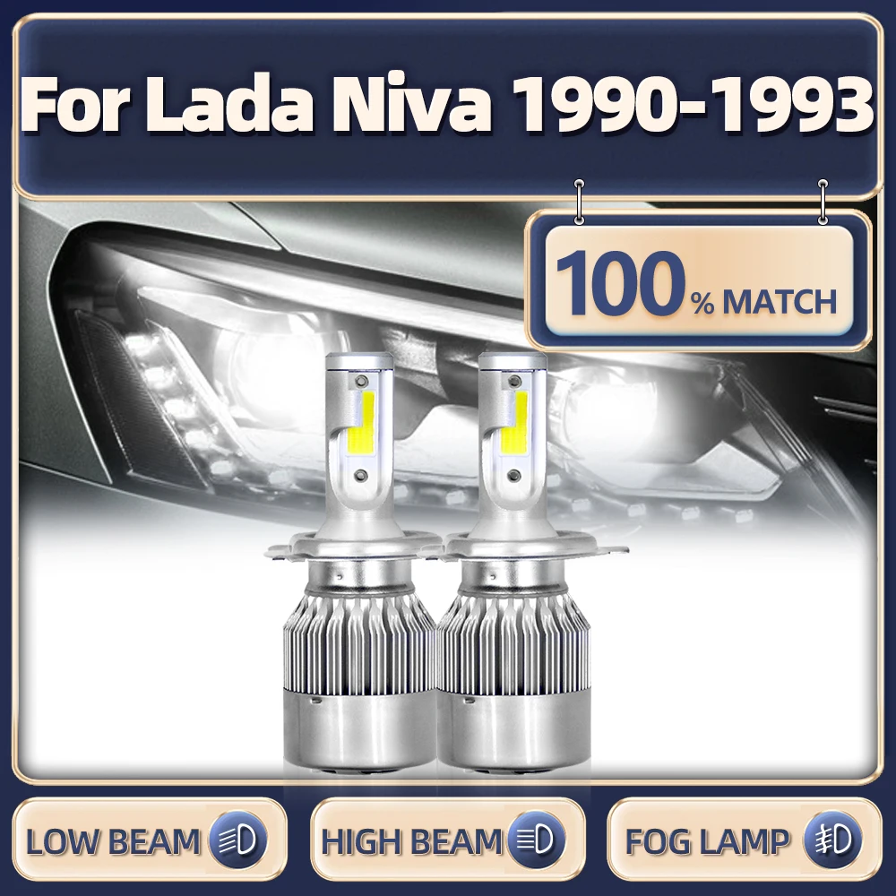 

20000LM H4 LED Canbus Car Headlight Plug-N-Play Car Lights Bulbs 120W Auto Lamp 12V 6000K For Lada Niva 1990 1991 1992 1993