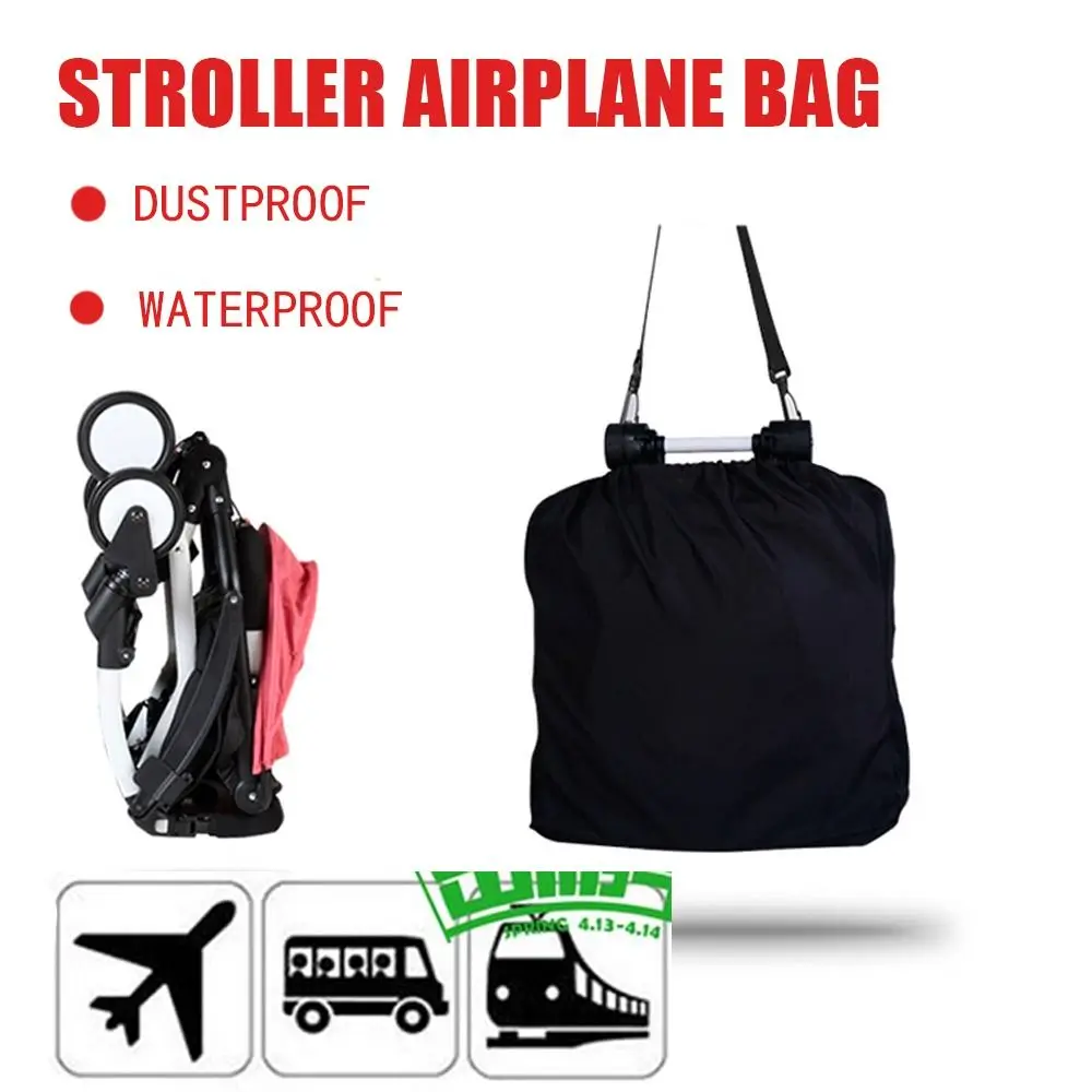 

Black Stroller Bag Waterproof Dustproof Bag Luggage Storage Airplane Pouches Travel|Carry on Luggage