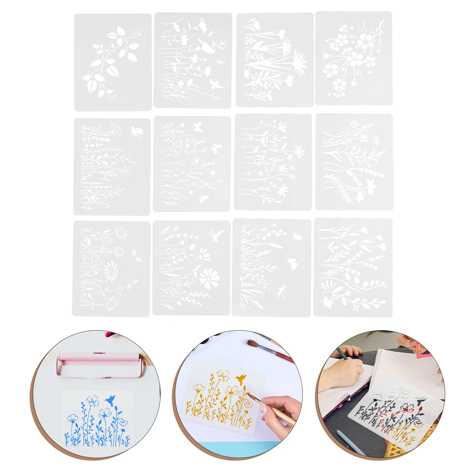 

Sprung Template Reusable Stencils Drawing Decorative Wall for Painting Mold Delicate Floral Spraying Craft Child