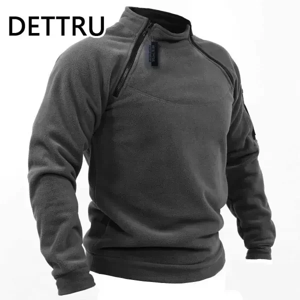 Winter Sweatshirt Mens Fleece Zipper Pullover Solid Color Loose Lamb Thick Clothing Streetwear