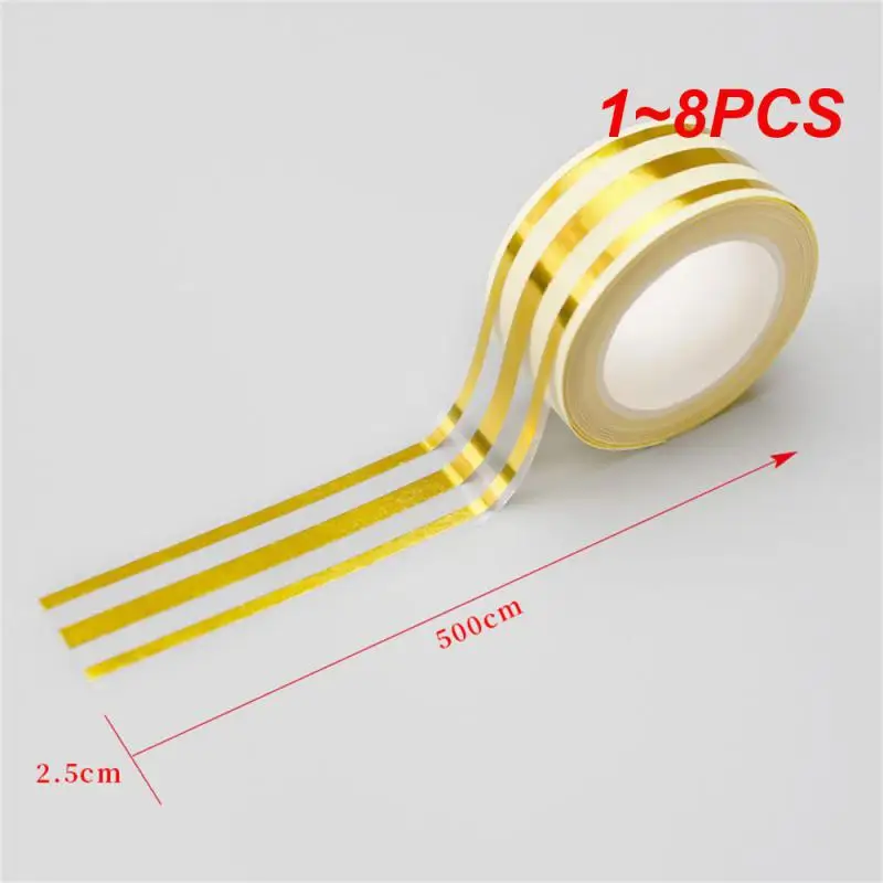 1~8PCS Sewing Strip Self-adhesive Sealers Floor Tile Gilt Line Gilt Beautiful Seam Strip Seam Wall Gap Pvc Hardware American