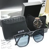 4pcs Set Cardholder Men Wallet Watch Men's Wallets Luxury Brand Designer Bag for Men Include Bracelet Box for Work 2