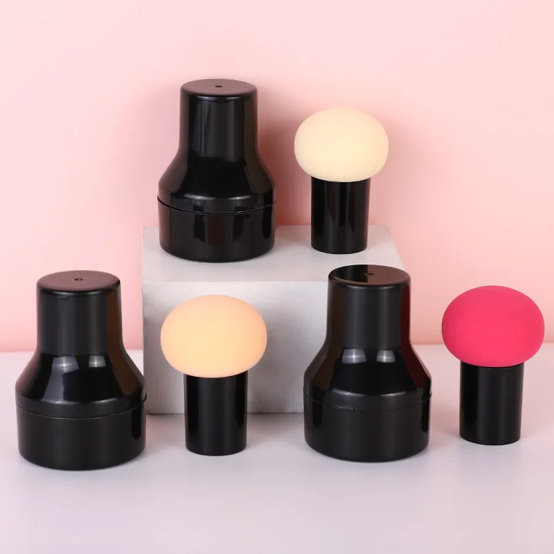 Cosmetic Puff Powder Brush Round Head Mushroom Shape Handle Makeup Foundation Sponge Concealer Smooth Dry &Wet Beauty Tool