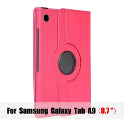 Ultra-Thin PU Leather Rotating Stand Case with Sleep-Wake Function for A9 (8.7 inch) 2023 (Rose)