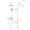 Grey Thermostatic Shower Set Bathroom Piano Button Ambient Light Shower System Set White Digital Display Showers Faucet Set 6