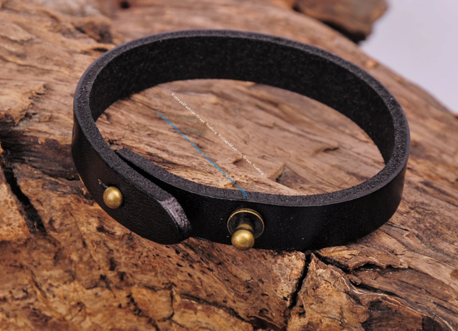 G370 Black Simply Stylish Single Band Genuine Leather Bracelet Wristband Women's leather bracelet