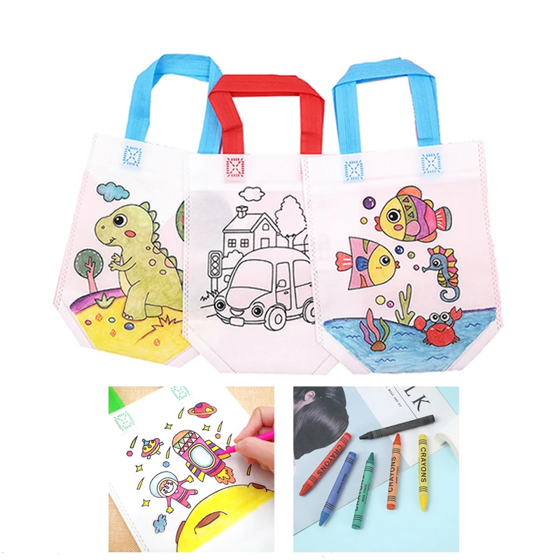 5Pcs Kids DIY Drawing Colored Graffiti Bag & Painting Crayons Children Learning Educational Drawing Toys Set for Boy Girl Gifts
