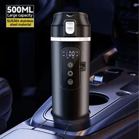 Portable Car Heating Cup Thermos Cup Stainless Steel 12V/24V Car Heating Cup Smart Temperature Control Coffee Milk Heated Kettle