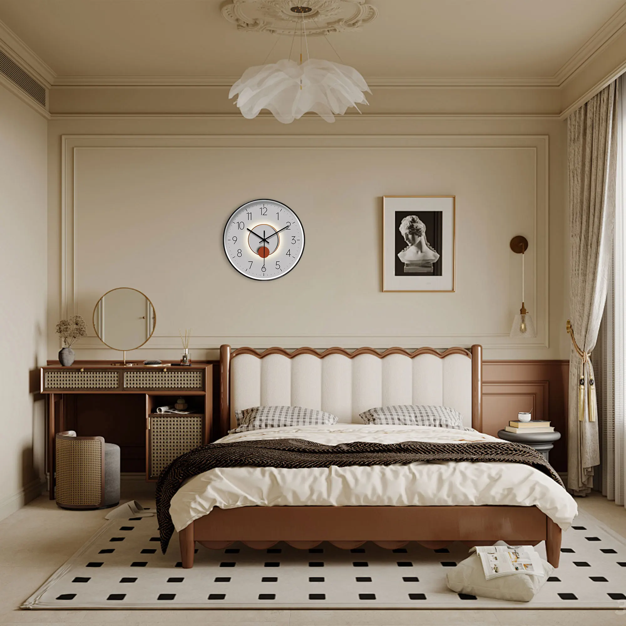 Stylish Grey Shadow Wall Clock – Silent Non-Ticking Round Clock 6