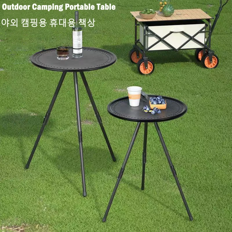 

Folding Portable Mini Round Table With Chair Ultra light Adjustable Legs Camping Folding Chair Camping Accessories Travel Picnic