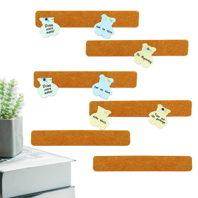 8Pcs Cork Strips Frameless Self-Adhesive Cork Board with Cork Board Pins  for Office School Home Decor Adhesive Squares Included - AliExpress