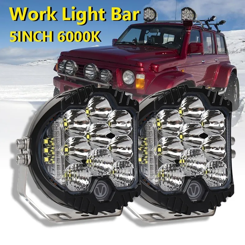 

2PCS 5inch LED Headlight Work Light Bar Spot Flood Combo Fog Lamp 9V-32V 6000K Shooter Pods For 4X4 Off-road Car Jeep LandRover