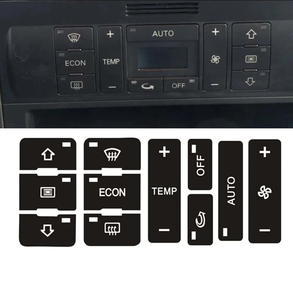 Car Button CD Repair Stickers For A2 96-03 Radio Clima Headlight Adjustment Button Repair Worn Knob Switch Stickers