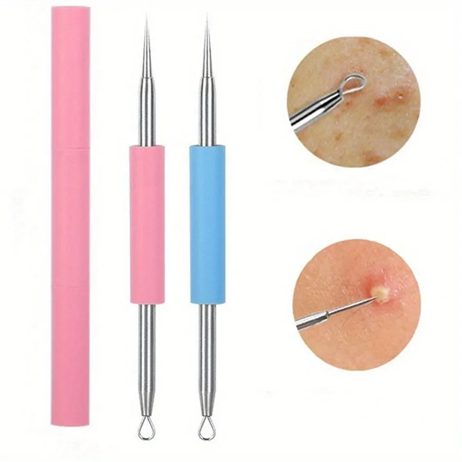 Double Head Acne Picking Tool - Blackhead & Blemish Removers for Efficient Acne Removal, Silicone Beauty Needle for Facial Skin