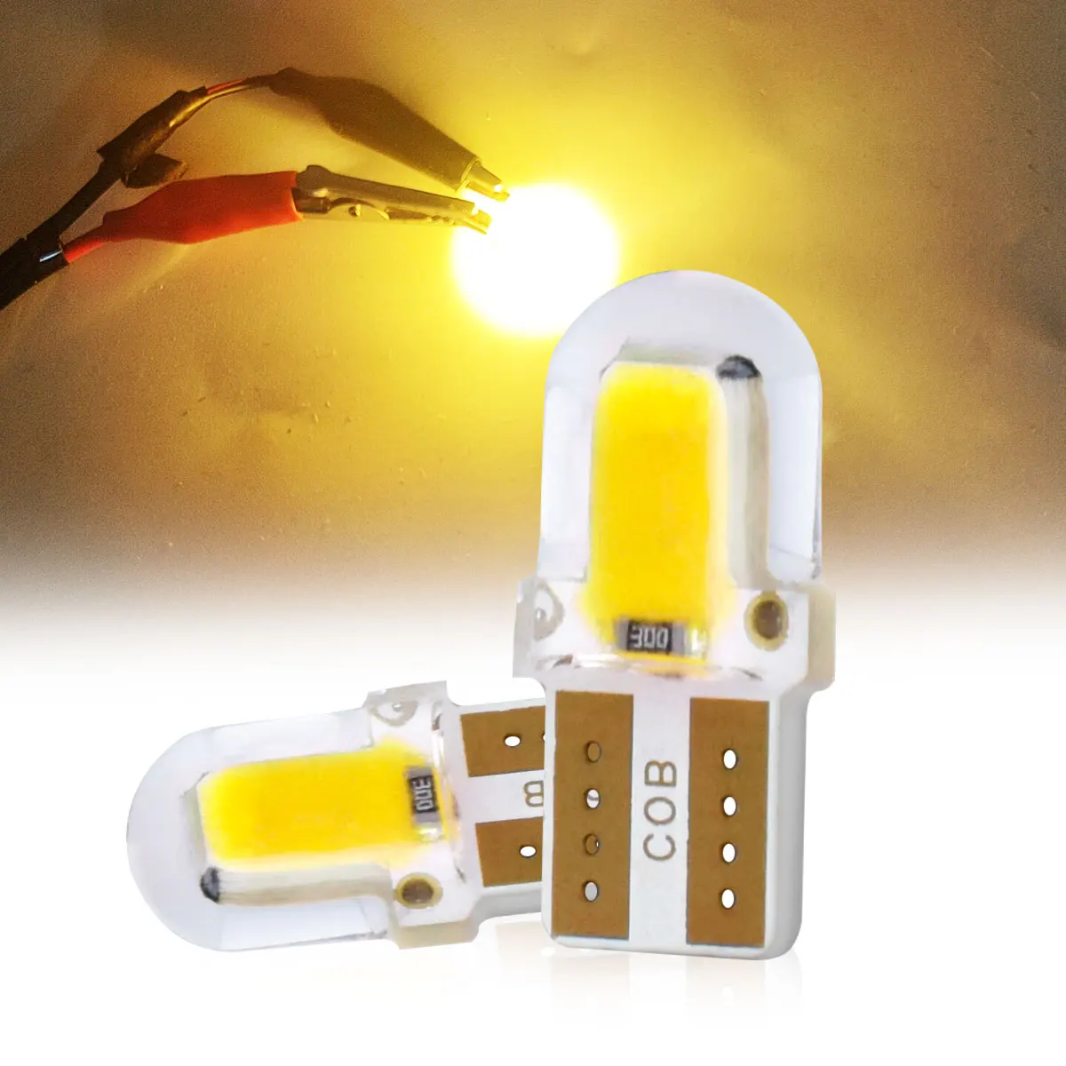 2/10/20 Stück ultrahelle 360-Grad-Beleuchtung T10 W5W 168 COB-LED-Signale für Auto-Seitensignal-Blinker, Brems-Leselampen – Detail 9