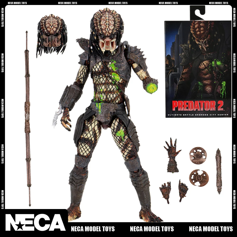 

Original NECA 51428 Predator 2 Ultimate Battle-Damaged City Hunter 7 Inch Action Figure Collection Model Toy Doll Christmas Gift