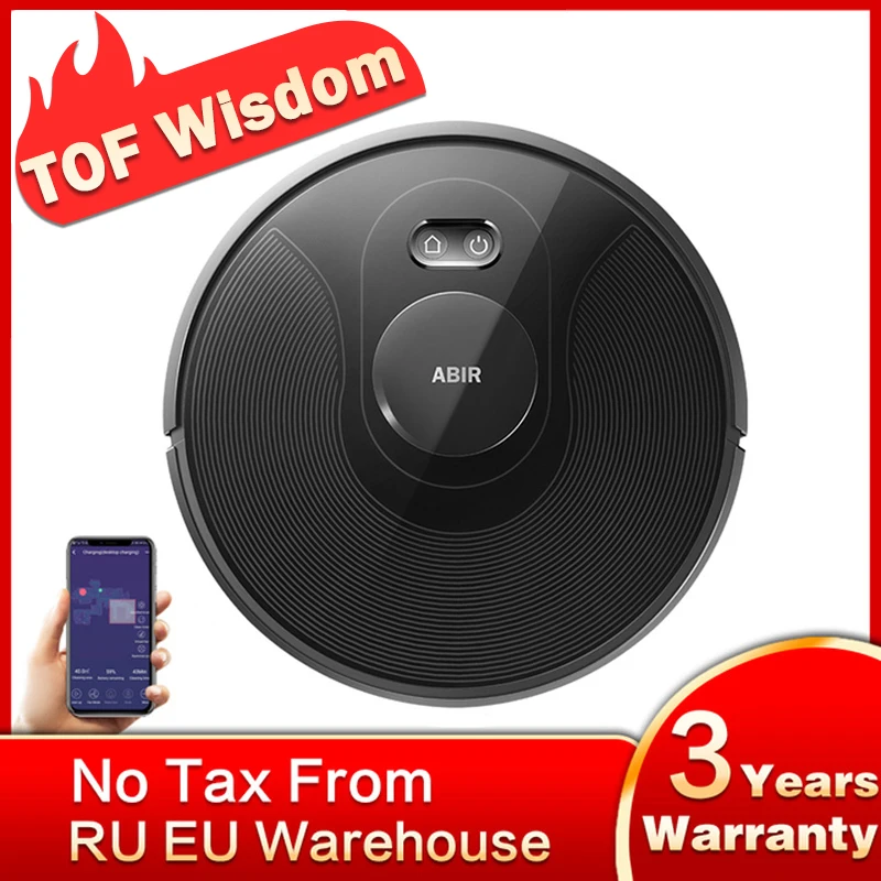  ABIR X8 Robot Vacuum Cleaner ,Laser System, Multiple Floors Maps, Zone Cleaning, Restricted Area Setting for Home Carpet Washing