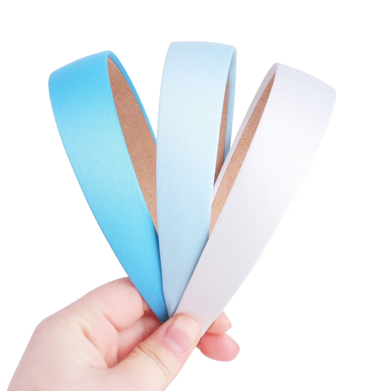 3cm Colorful Satin Wide Headband for Women - Vintage Solid Color Hair Accessory