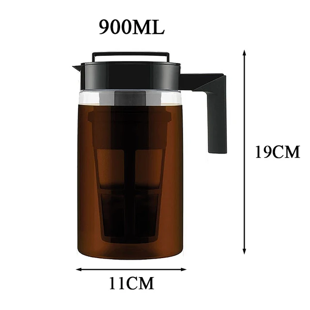 900ml Cold Brew Iced Coffee Maker Airtight Seal Silicone Handle Coffee
