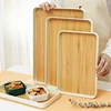 Bamboo Tray Japanese Dinner Plate Imitation Bamboo Pattern Tea Tray Kitchen Storage Plastic Storage Tray Thickened Anti-drop 1