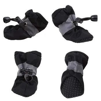 New 4pcs Pet Dog Shoes Anti-slip Rain Snow Boot Thick Warm For  Small Cats Dogs Puppy Dog Socks Booties 1
