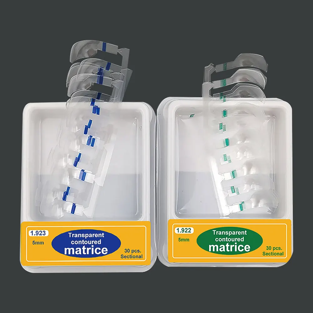 Dental Transparent Sectional Contoured Matrices 30pcs/box Width 7mm Narrow 5mm Matrix Polyester Russian Matrices Dentist