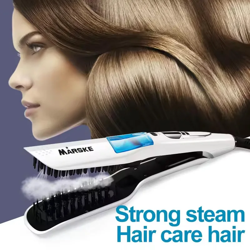 Household adjustable working temperature Steam Hair Straightening Comb LCD Spray Electric Splint Straightener for 5