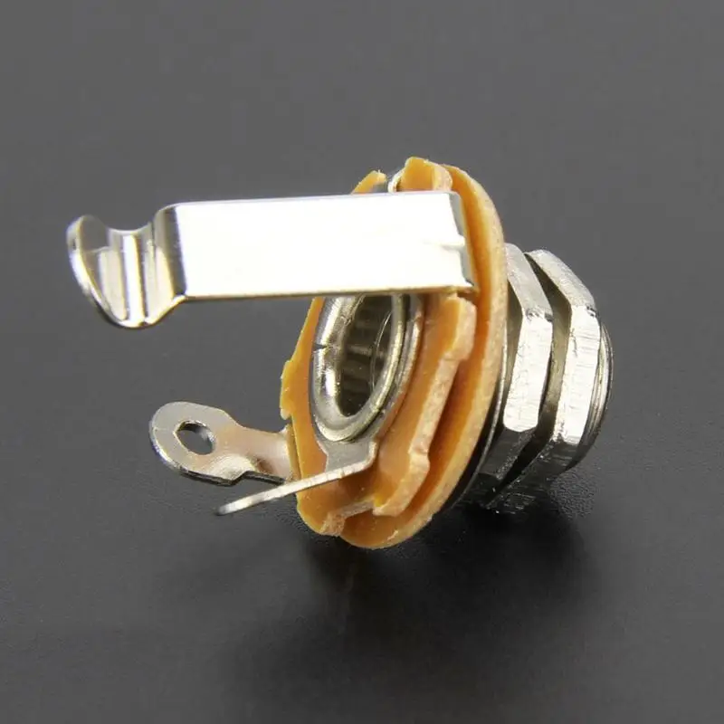 Electric Guitar Input Jack All Electric Guitar & Bass 1/4" (6.35mm) Mono Jack Socket Nut & Washer 10pcs/set