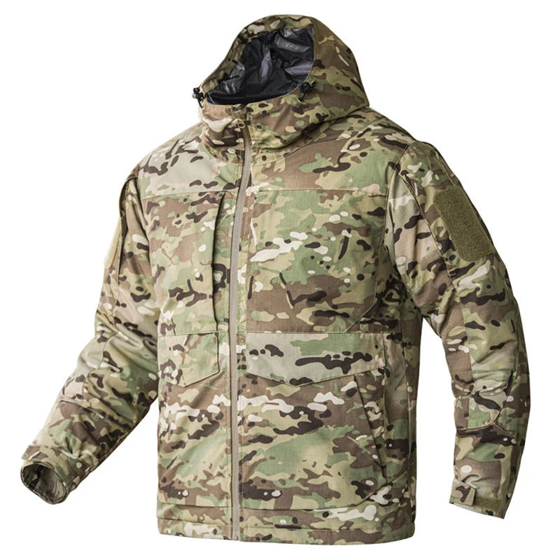 thumbnail image 2 of Abrigo táctico reflectante térmico para hombre, Parkas de invierno para exteriores, CPCamouflage, rompevientos grueso, chaquetas de viaje para senderismo y caza, 2 of 5
