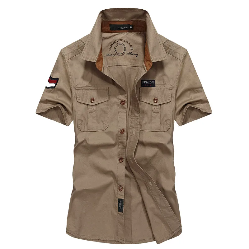 Military Shirt Men Cotton Tooling 