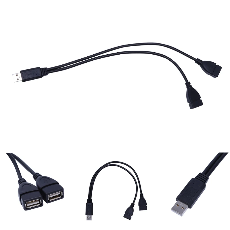 USB 2.0 Type A 1 Male to Dual USB Female for Extra Power Data Extension Cord Ada
