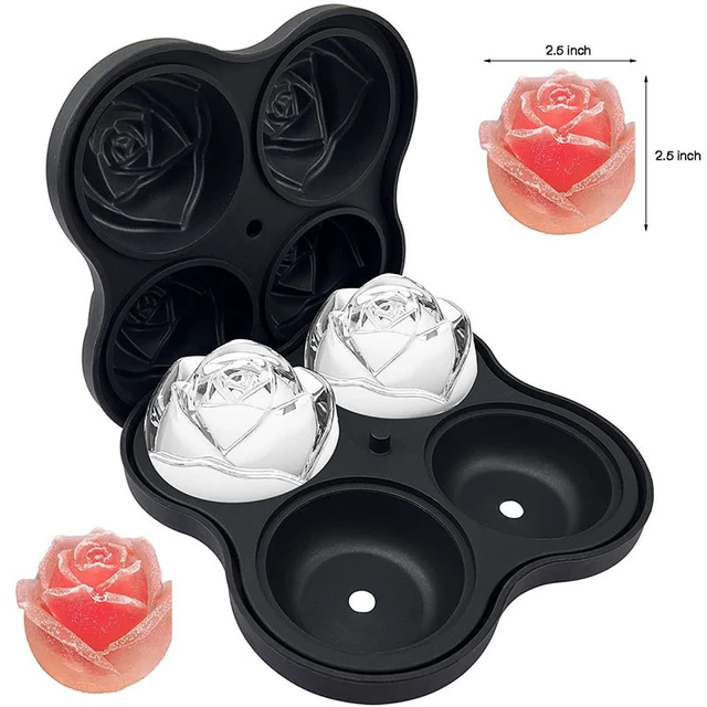 Rose Flower Ice Cube Mold 6 Cavity Silicone Leak-Free Reusable Heart And  Rose Ice Mold Craft Ice Molds Great For Whiskey - AliExpress