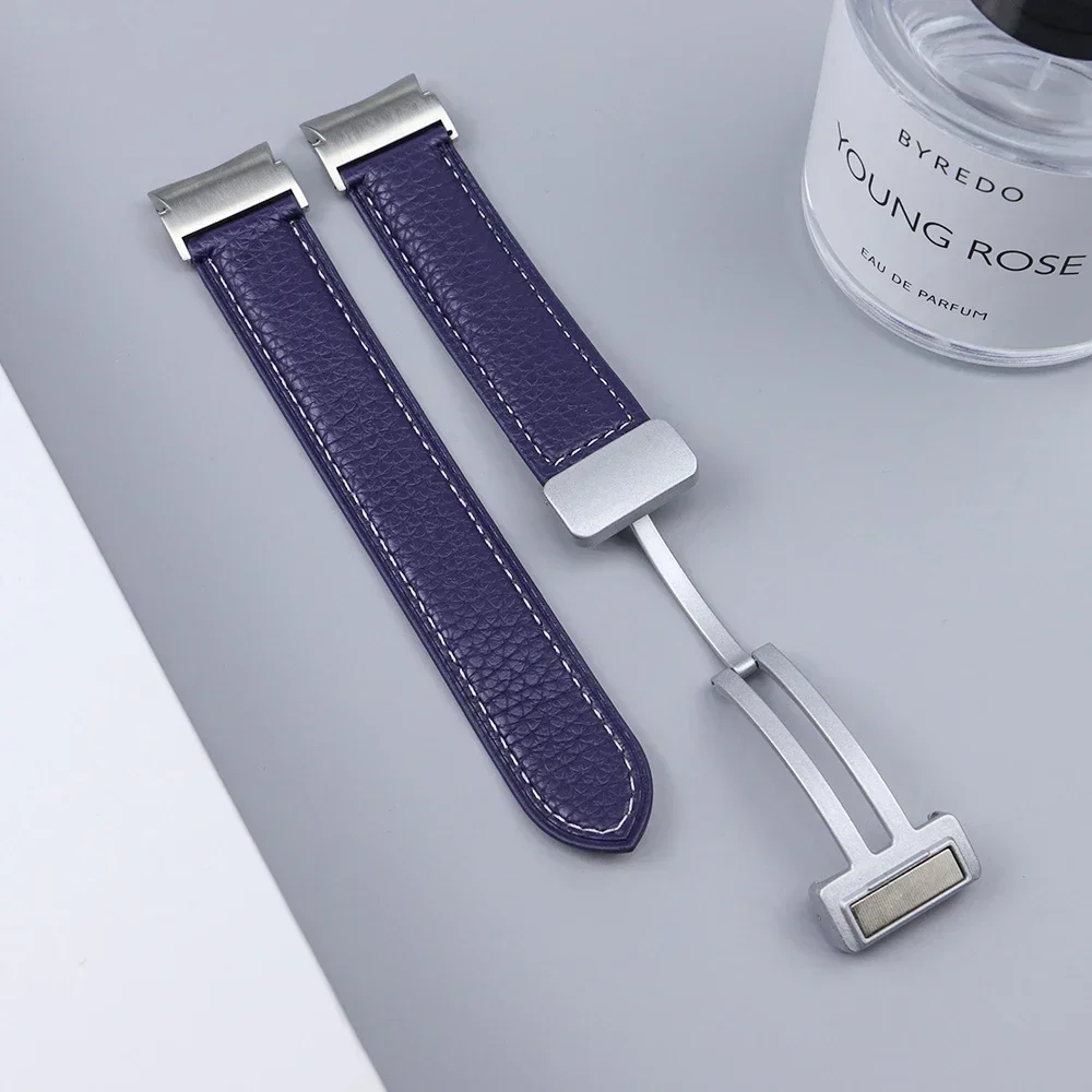 Premium No-Gaps Leather Band with Magnetic Buckle Strap
