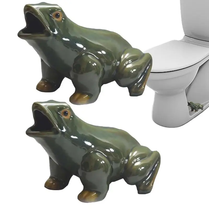 

Toilet Bolt Caps Frog 2pcs Cute Resin Animal Floor Bolt Covers Toilet Replacement Parts Bathroom Accessories Toilet Decoration