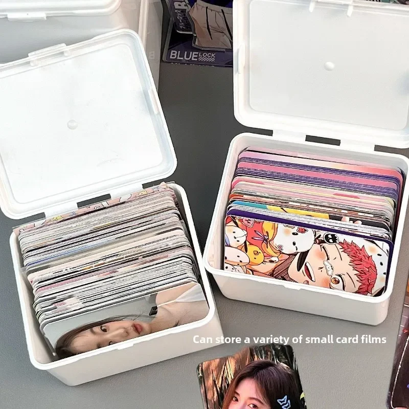 1Pcs Korean Pure White Storage Box Blind Box Card Photocard Storage Box Photo Card Organizer Classification Flip Holder 4