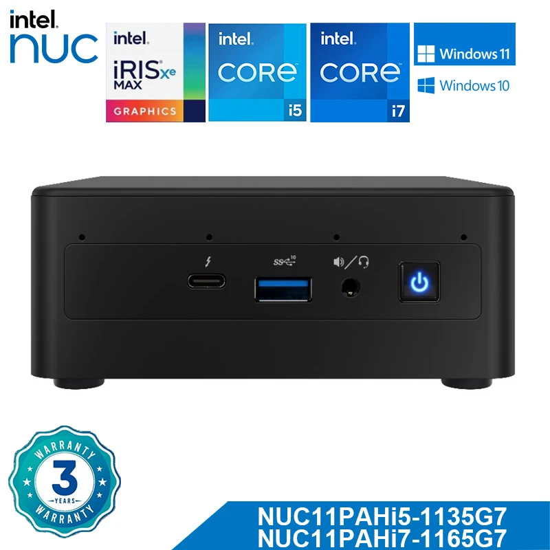 Intel Nuc 11 Mini Pc Core I5-1135G7/I7-1165G7 Win 10 Pro Mini Computer 28W Intel Iris X Graphics Office Gaming Mini Computer